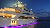 Luxury yacht Seanna by night